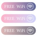Rectangular gradient colorful wireless and wifi icons set.